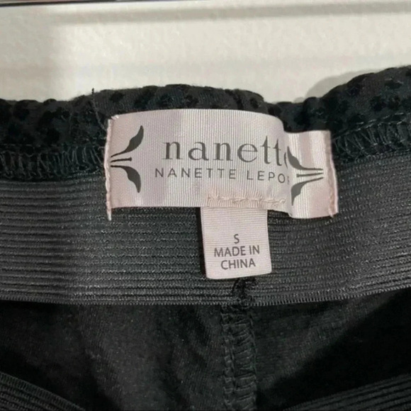 Nanette Lepore black textured printed skinny pants Small - Picture 5 of 6